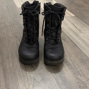 Harley Davidson Black Lace-Up Leather Women's Boots Size 8.5